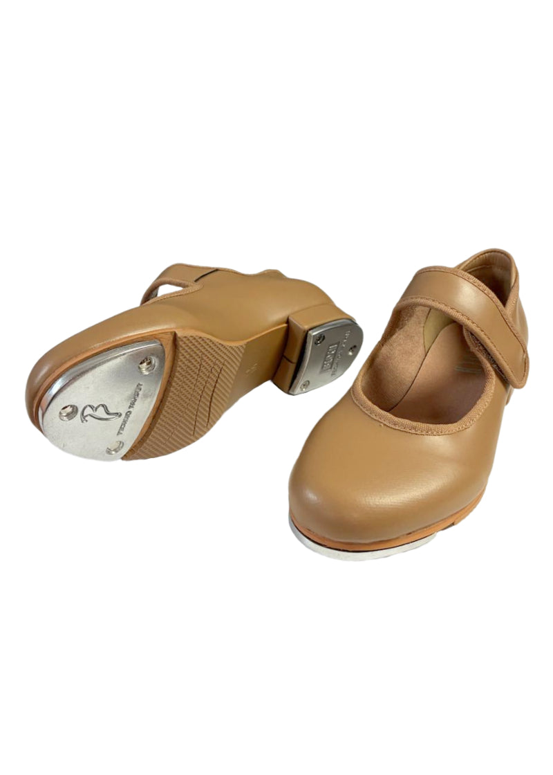 Bloch S0357G-BTAN Girls' Allie Velcro Strap Tap Shoes in Bloch Tan (a light tan skin tone color)