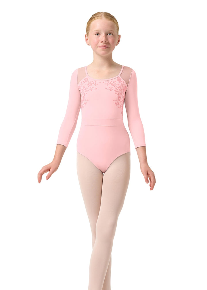 ON SALE Rose Vine Dara Youth 3/4 Sleeve Leotard (Candy Pink)