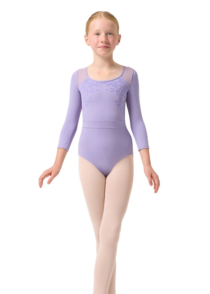 ON SALE Rose Vine Dara Youth 3/4 Sleeve Leotard (Lilac)