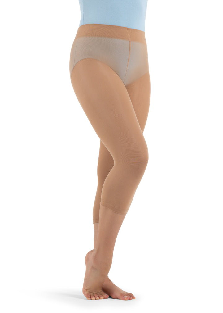 Capezio 1870-CAR Women's Ultra Soft™ Hip Rider Capri Tights in Caramel (a light tan skin tone color)
