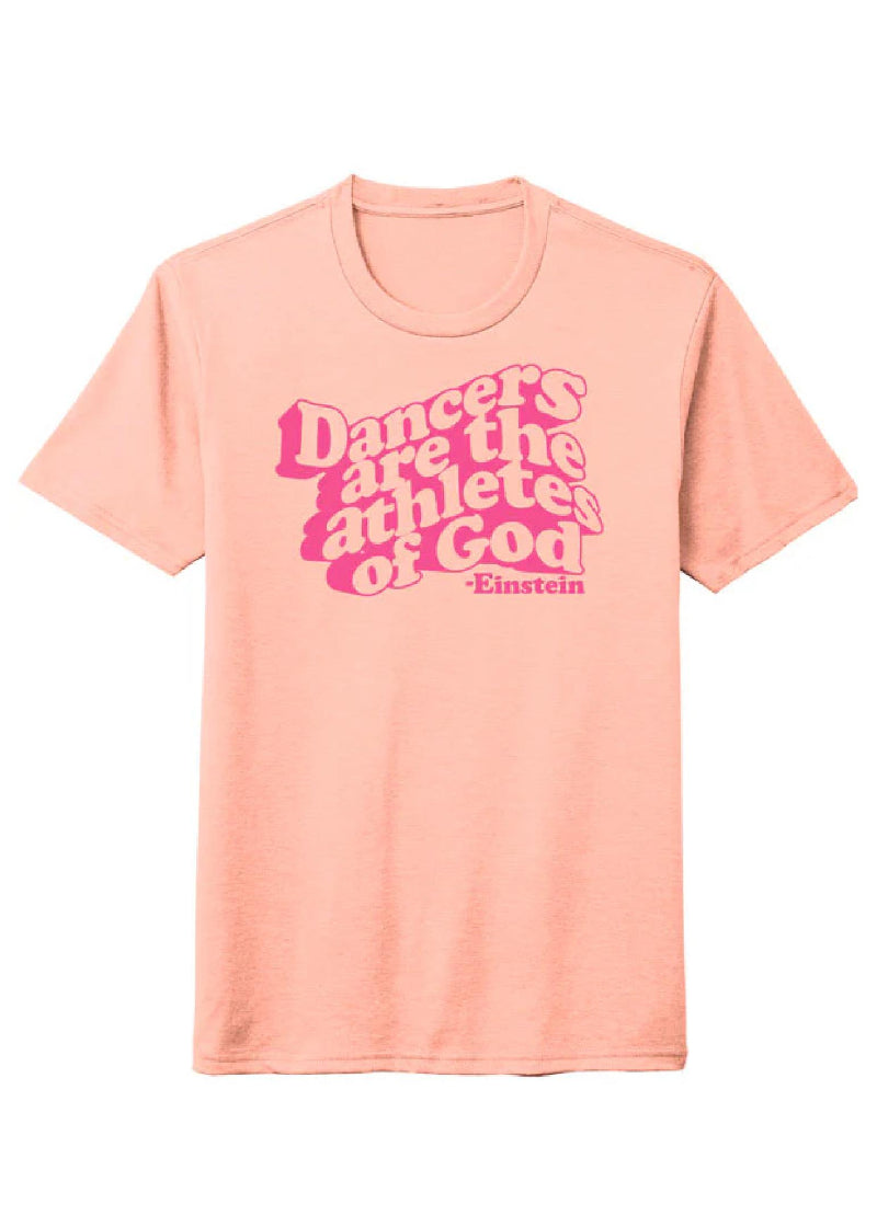 Dancers are the Athletes of God Tee (Peach) – Allegro Dance Boutique