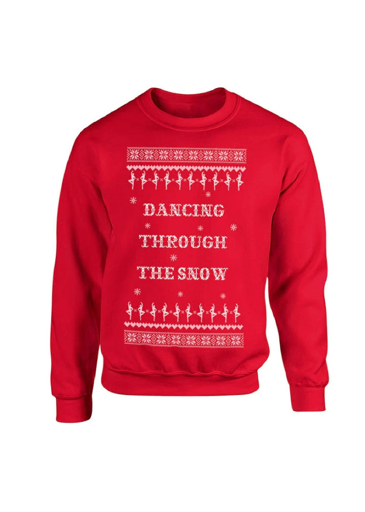 Dancing Through the Snow Crewneck Sweater (Red)