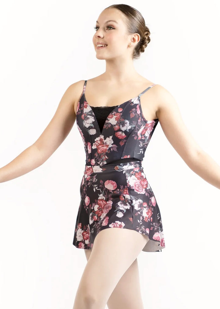 ON SALE Danse de Paris Patterned Pull-On Skirt (Cerise)