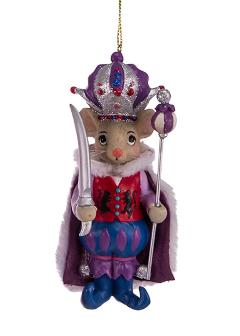 Nutcracker Suite Mouse King w/ Scepter Ornament (5.25")