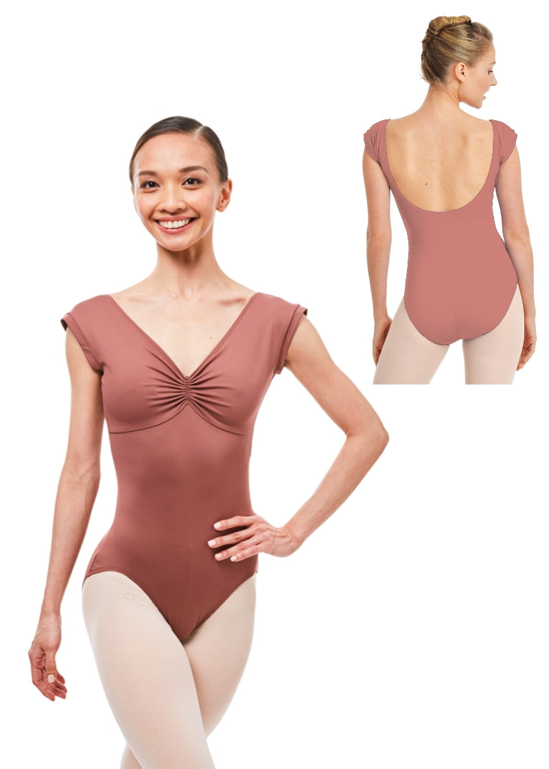 Gaynor Cap Sleeve Leotard (Dusty Mauve)
