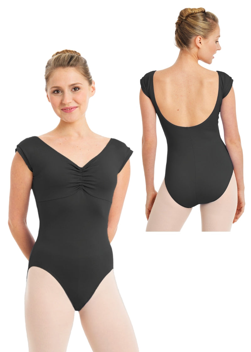 Gaynor Cap Sleeve Leotard (Black)