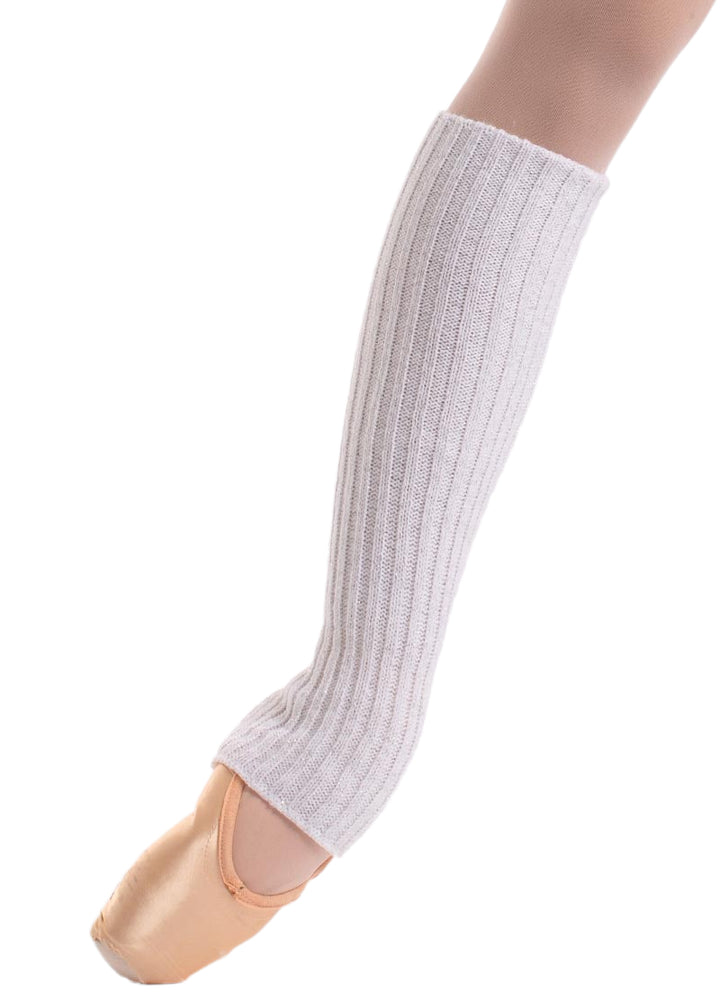 Intermezzo 2663-301 Women's Prelux Metallic Calf-Length Stirrup Legwarmers in White-Silver