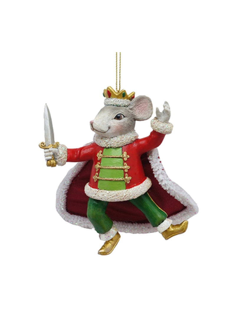Nutcracker Suite Red & Green Mouse King Ornament (6")