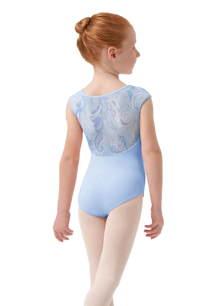 ON SALE Paisley Petite Youth Cap Sleeve Leotard (Blue)