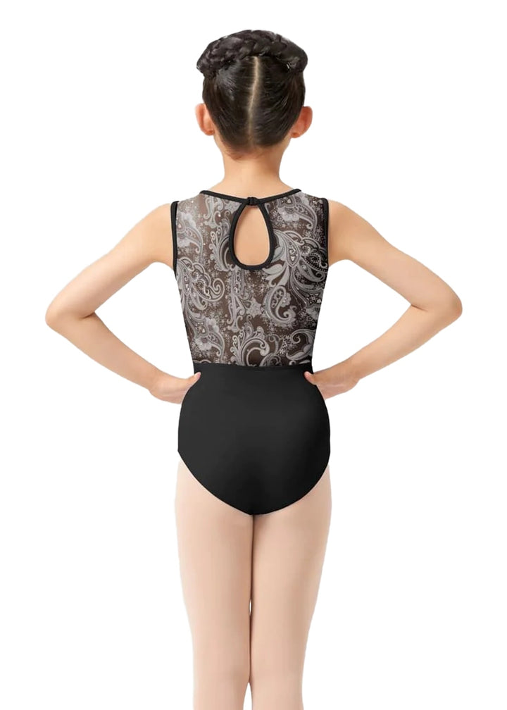 ON SALE Paisley Petite Keyhole Back Youth Tank Leotard (Black)