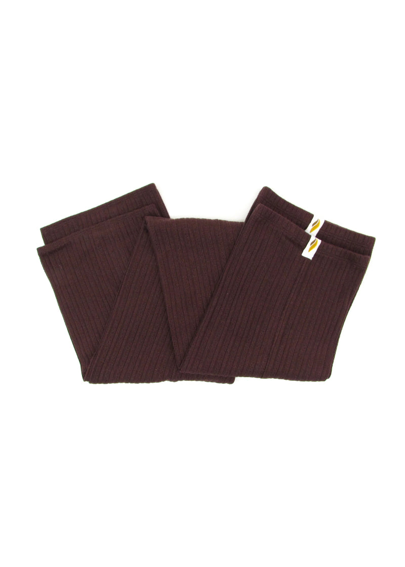 RubiaWear full length legwarmers in brown.