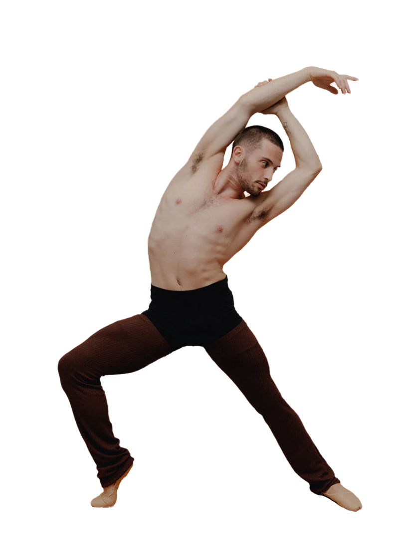 RubiaWear full length legwarmers in brown.