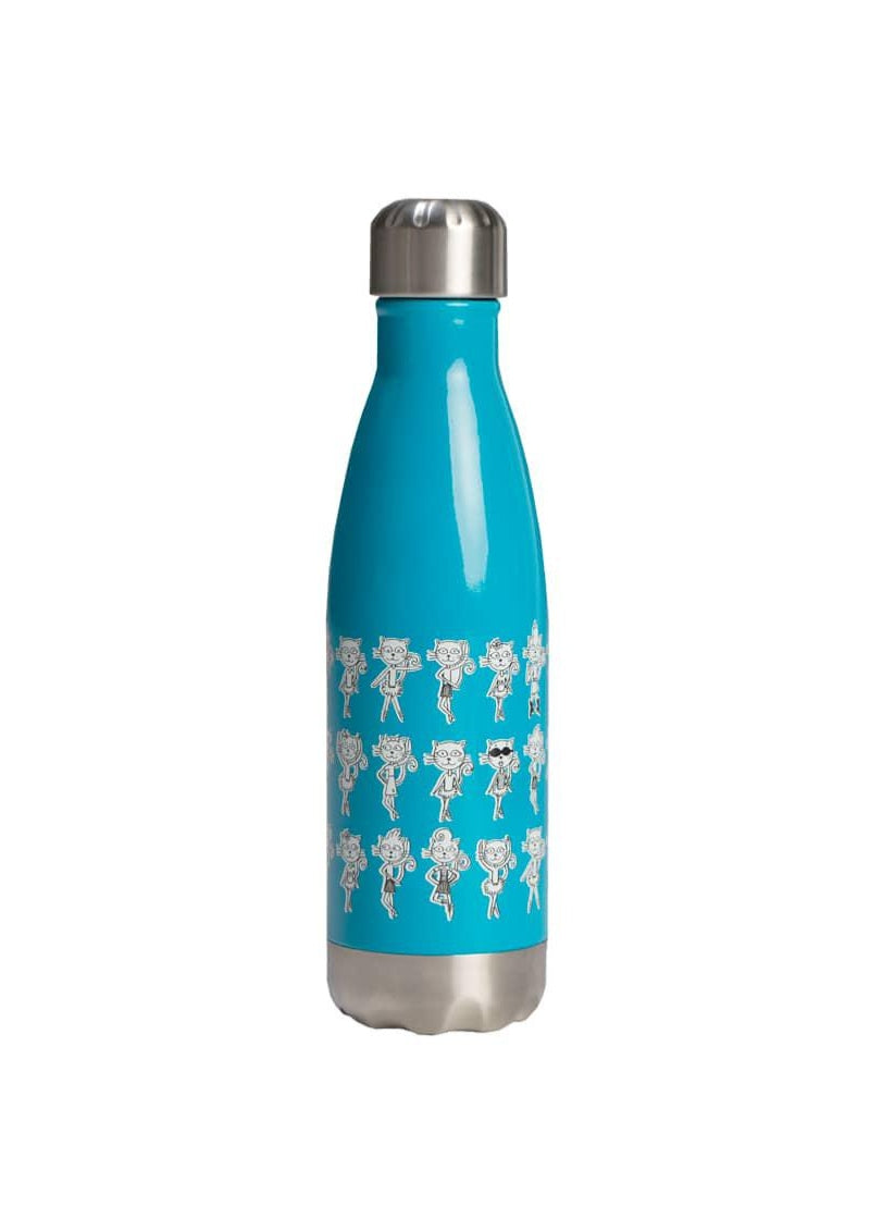 Cat Dancers Water Bottle (Neon Blue)