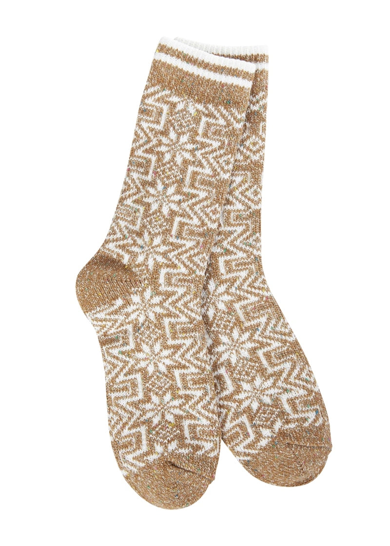 Holiday Confetti Crew Socks (Geo Gingerbread)