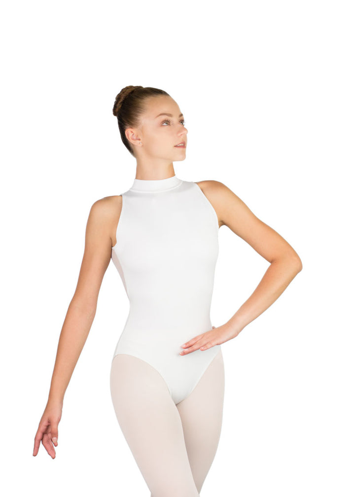 ON SALE Amélie Lace High Neck Leotard (Blanc)