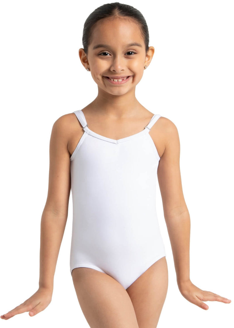 Capezio TB1420C Girls Team Basics Adjustable Strap Camisole Leotard in White