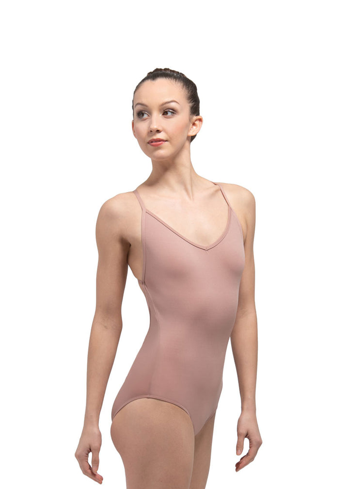 Ballet Rosa girls' Kayla camisole leotard in beige.