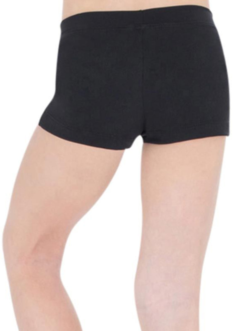 Capezio TB113C-BLK Girls' Team Basics Boy-Cut Low-Rise Shorts in Black