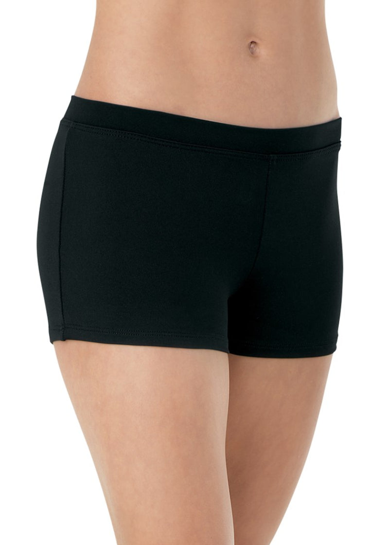Capezio TB113-BLK Team Basics Boy-Cut Low-Rise Shorts in Black