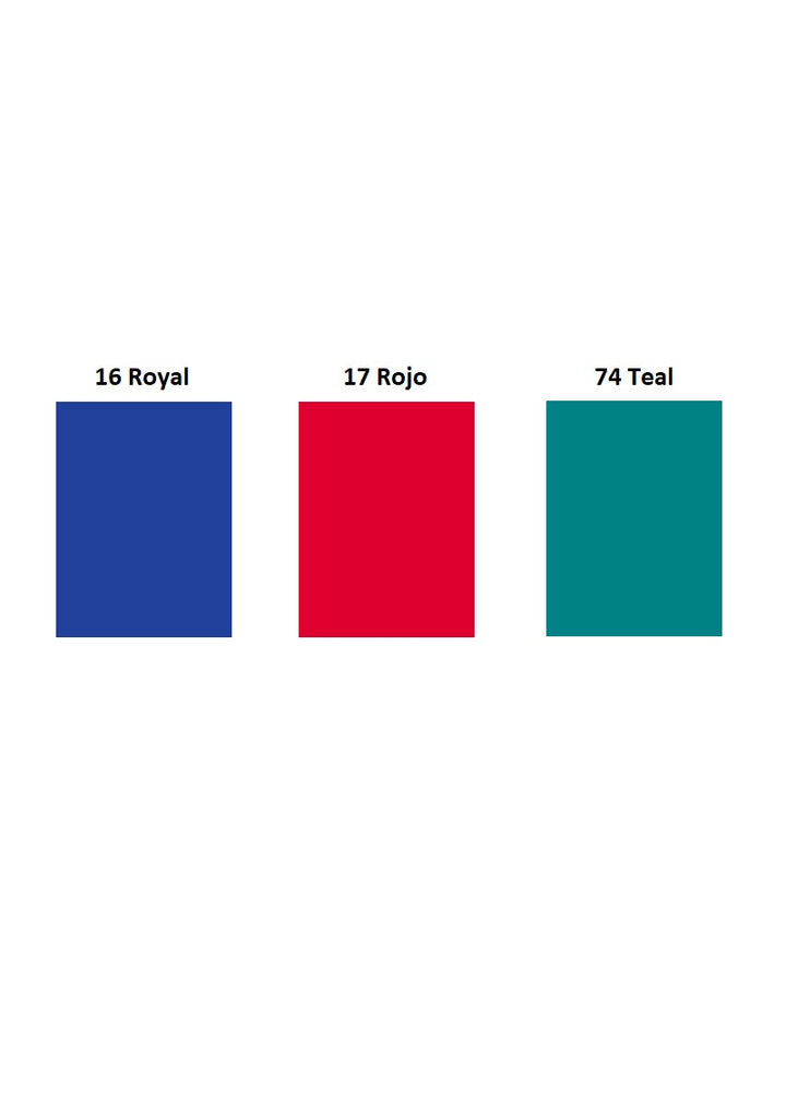 Ballet Rosa color swatches in blue, red, and teal