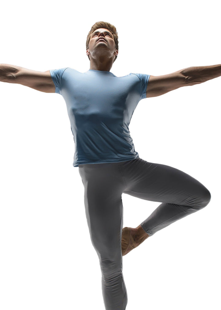 Ballet Rosa mens short sleeve shirt in light blue