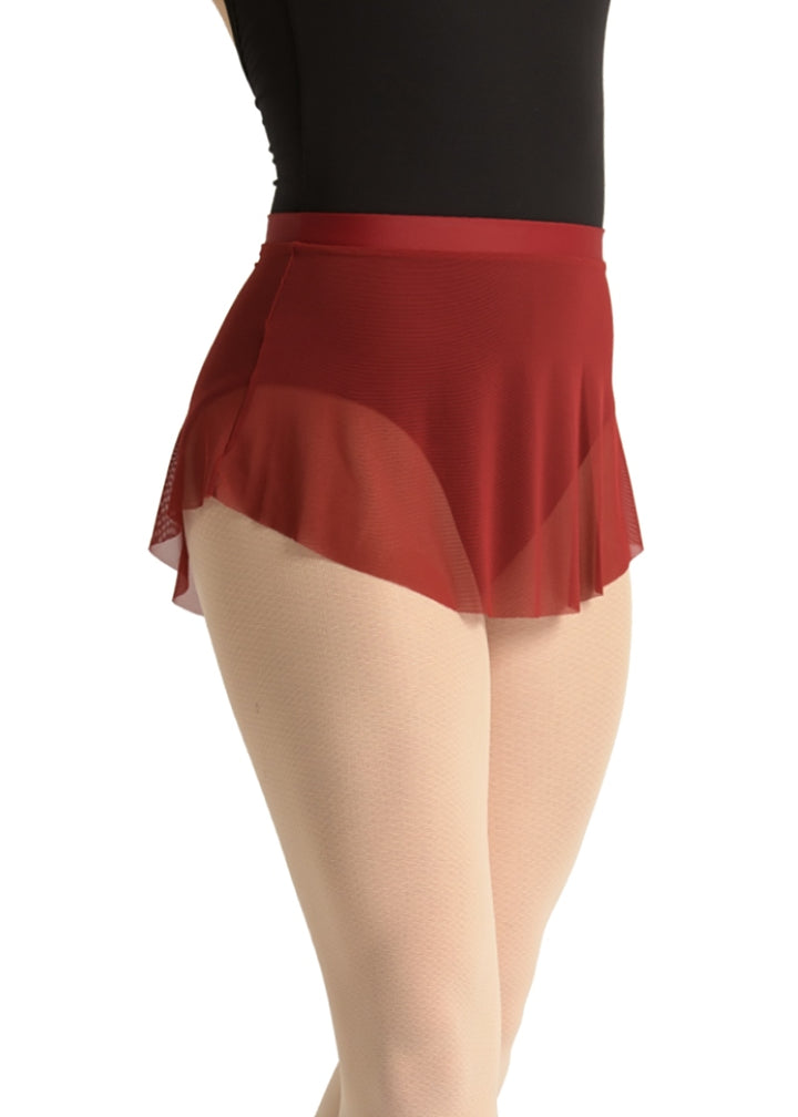 Ballet Rosa mesh pull-on skirt in red