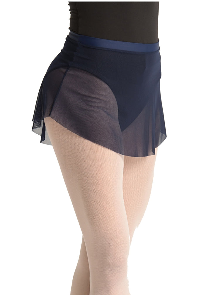Ballet Rosa mesh pull-on skirt in navy