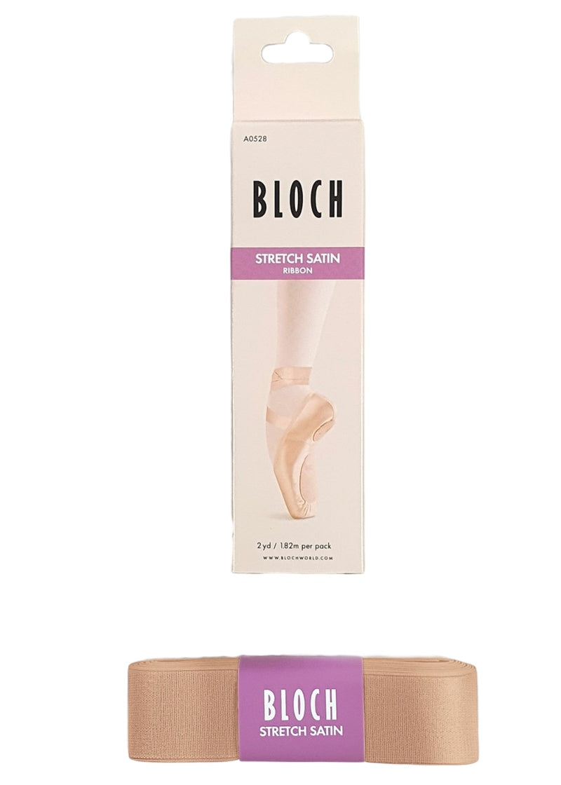 2 yards of A0528 Bloch Stretch Pointe Shoe Ribbon in color B24 Light Skintone