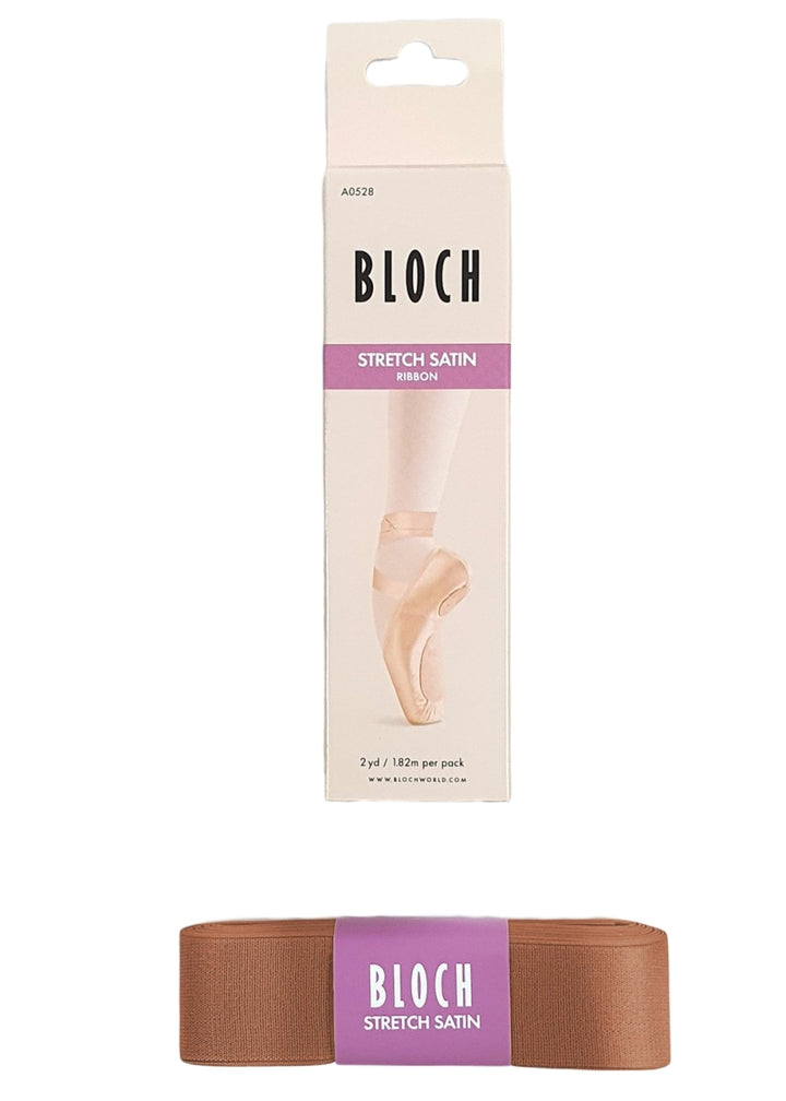 2 yards of A0528 Bloch Stretch Pointe Shoe Ribbon in color B27 Medium Skintone