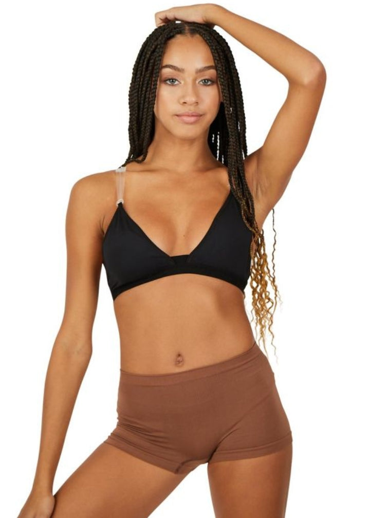 Deep V-Neck Youth Clear Back Bra