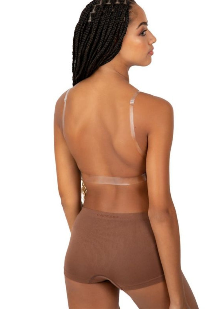 Deep V-Neck Youth Clear Back Bra