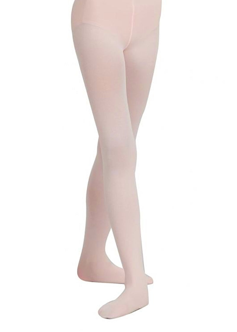Capezio 1815-BPK Women's Ultra Soft Supplex Footed Tights in Ballet Pink (a light pink color)