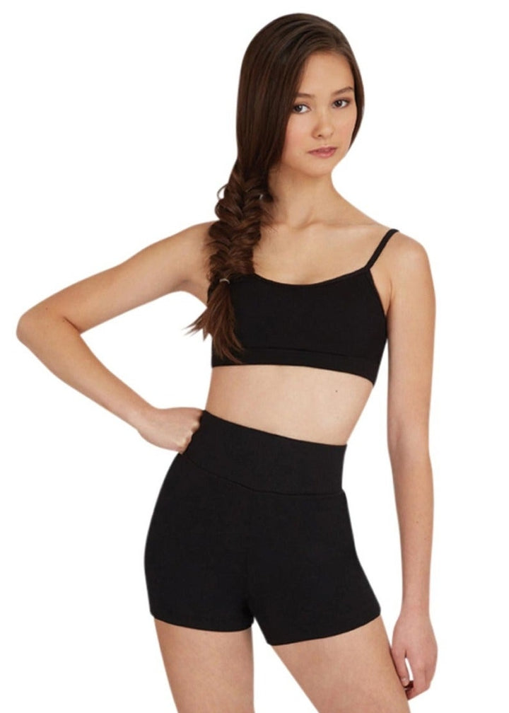 Capezio TB131-BLK Team Basics High Waisted Shorts in Black