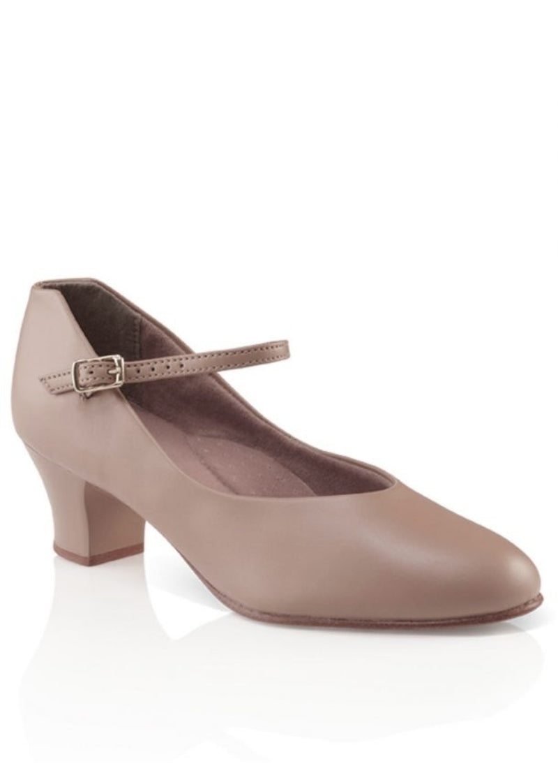 Capezio 550X-TAN Jr. Footlight™ Youth 1.5" Heel Character Shoe in Tan (a light skin tone color)