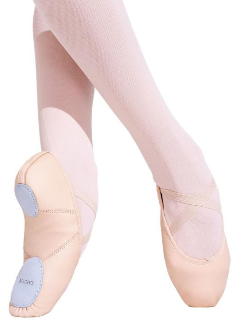 Capezio 2027-LPK Women's Juliet Split-Sole Leather Ballet Shoe in Light Pink