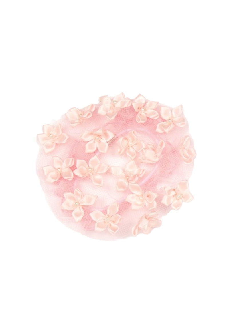 Dasha Designs 2114Pk Girls' Ribbon Star Flower Bun Cover in Pink