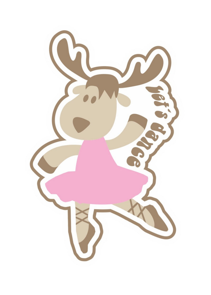 "Let's Dance" Ballet Reindeer Sticker