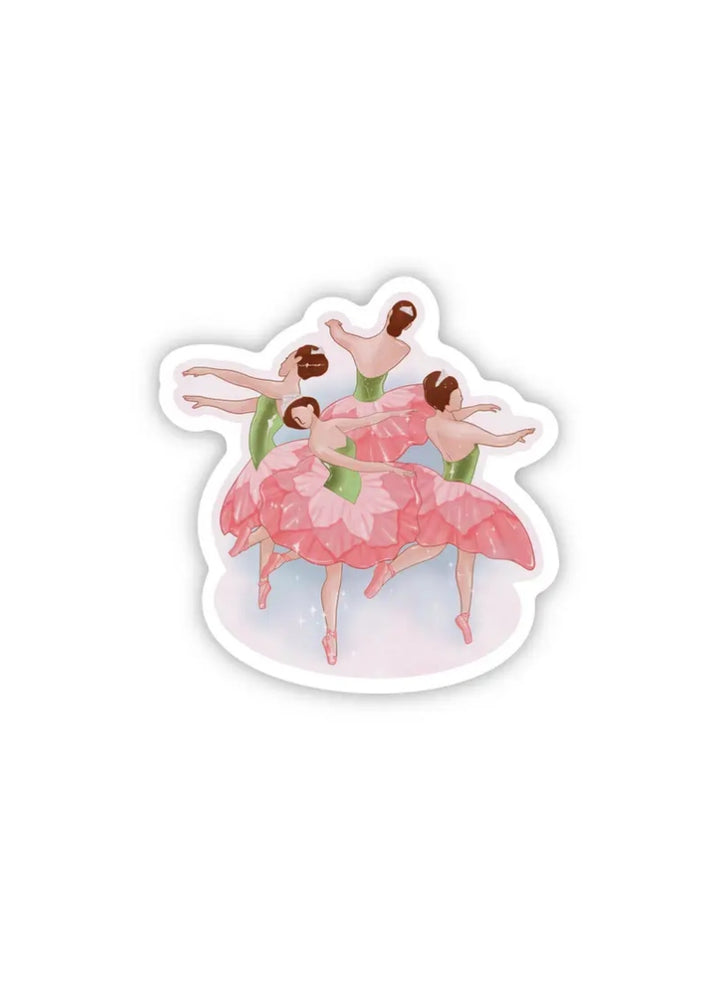 4 dancers in floral tutus.
