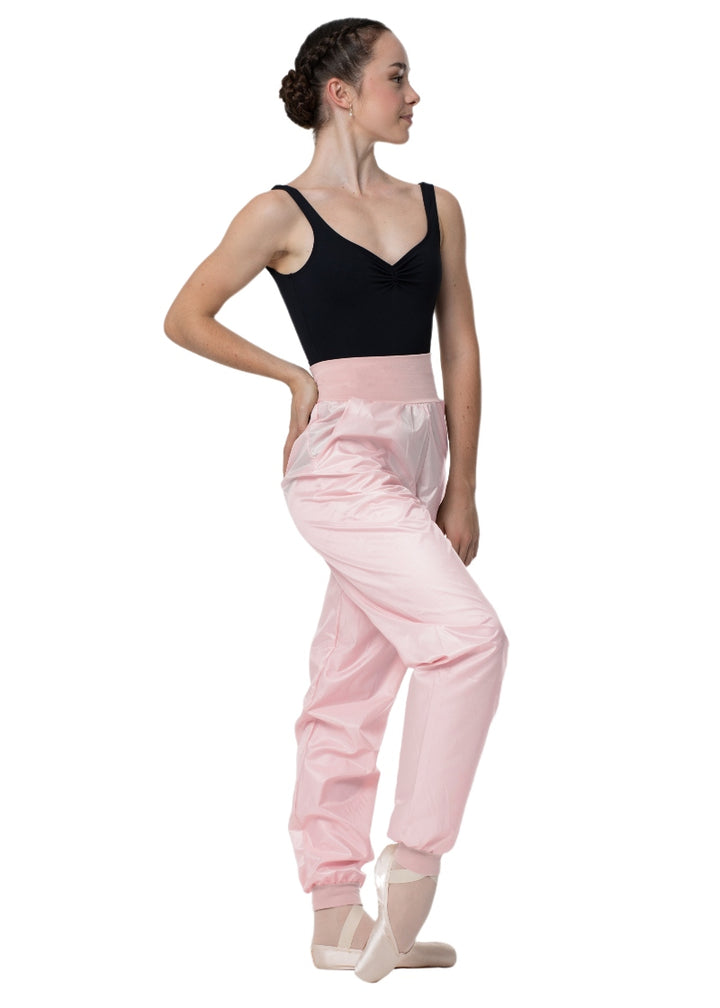 Intermezzo 5297-126 Women's Panadelpoc High Waist Premium Ripstop Jogger Pants with Pockets in Pale Pink