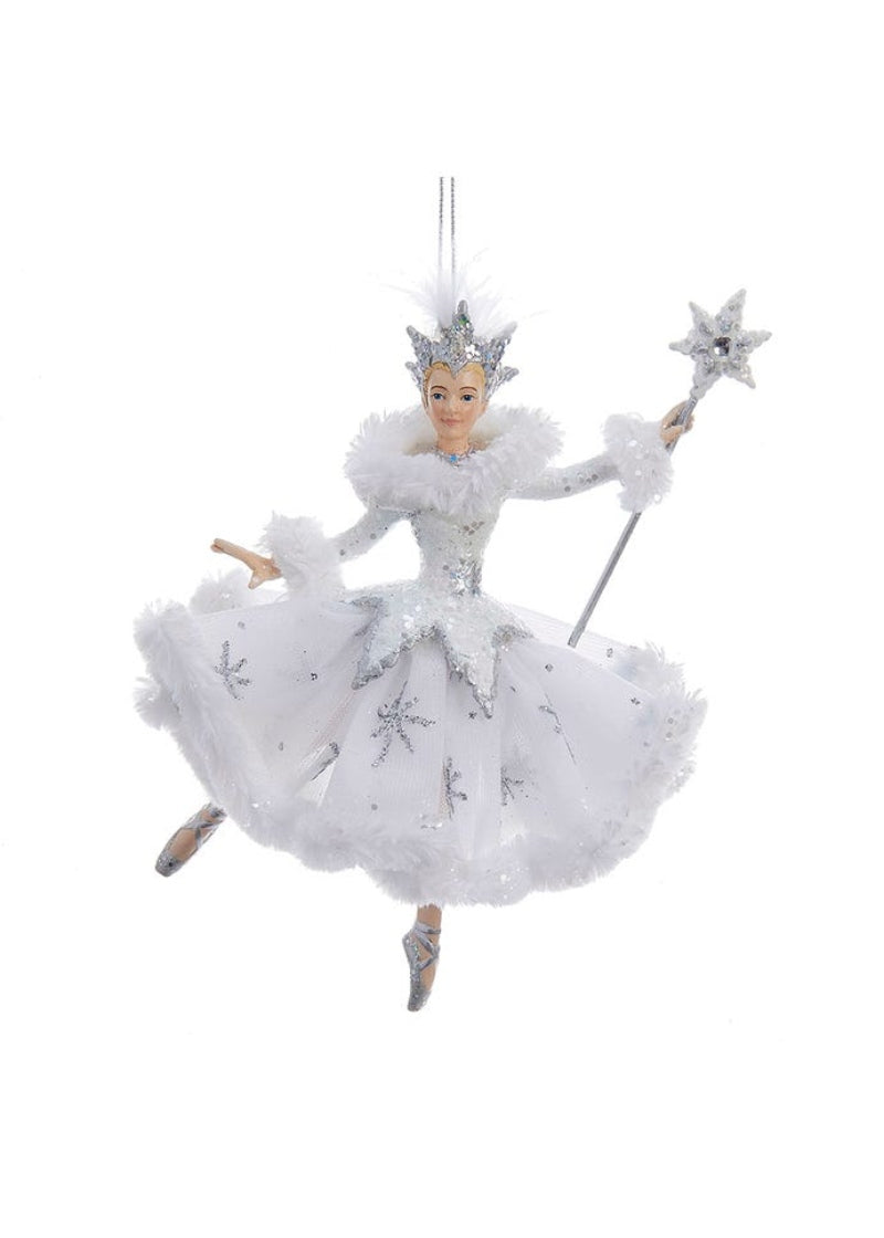 Snow Queen Ballerina w/ Wand Ornament (6.75")