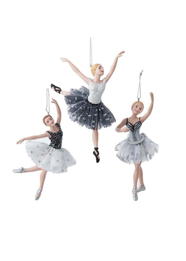 Black & Silver Ballerina Ornament (5.5")