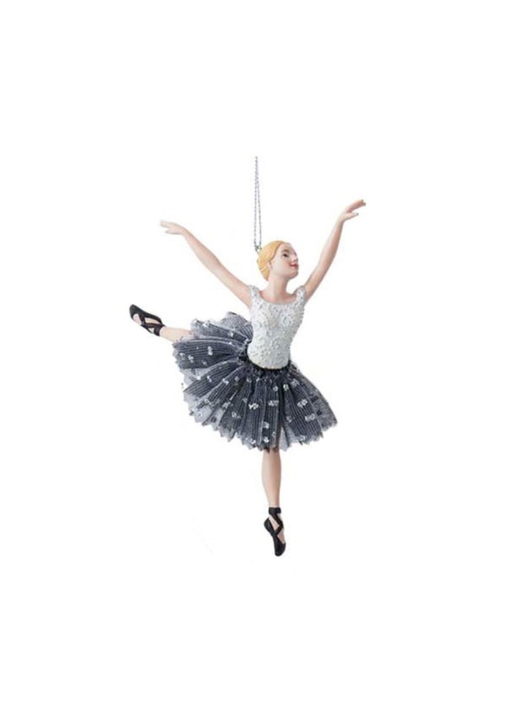 Black & Silver Ballerina Ornament (5.5")