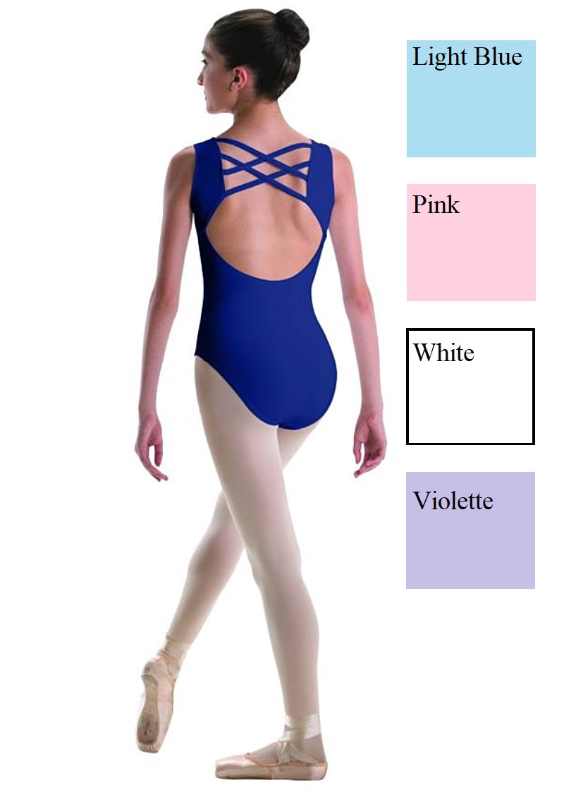 ON SALE High Lattice Back Youth Cotton Tank Leotard