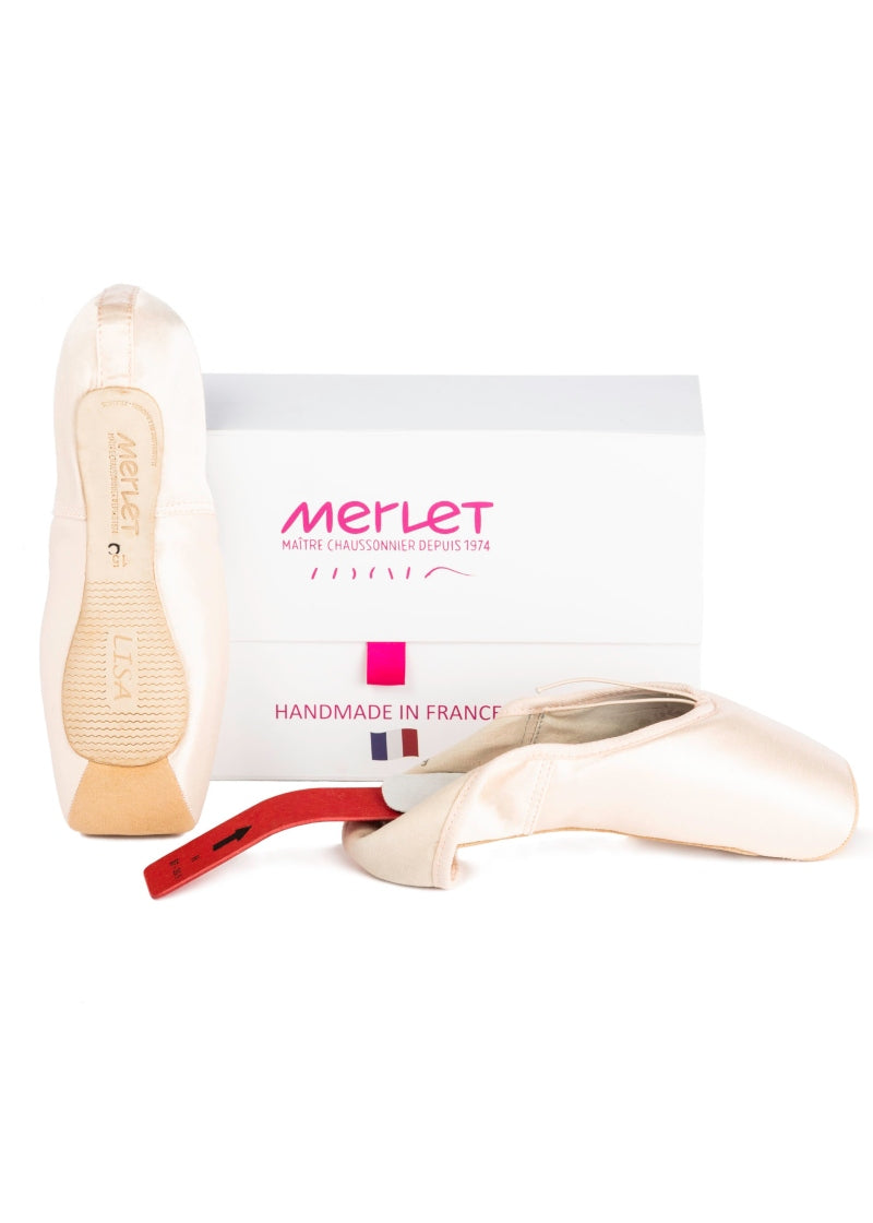 Merlet CLISA Women's Lisa Pointe Shoe in Pink with Low Vamp and Replaceable Shanks