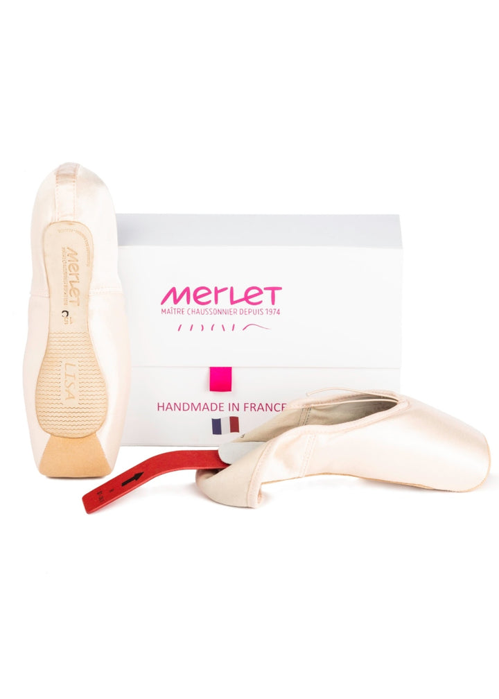 Merlet CLISA Women's Lisa Pointe Shoe in Pink with Low Vamp and Replaceable Shanks