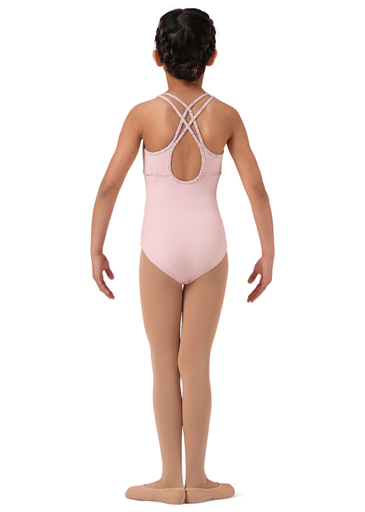 ON SALE Ditsy Floral Double Strap Youth Camisole Leotard (Pink)