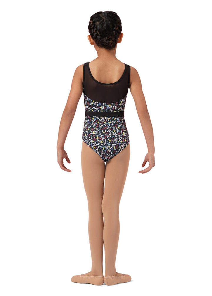 ON SALE Ditsy Floral Youth Tank Leotard (Black)
