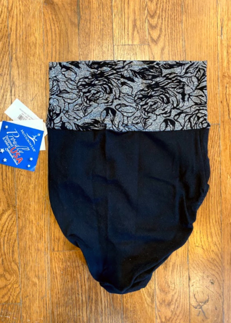ON SALE Floral High-Waisted Brief (Black/Grey)