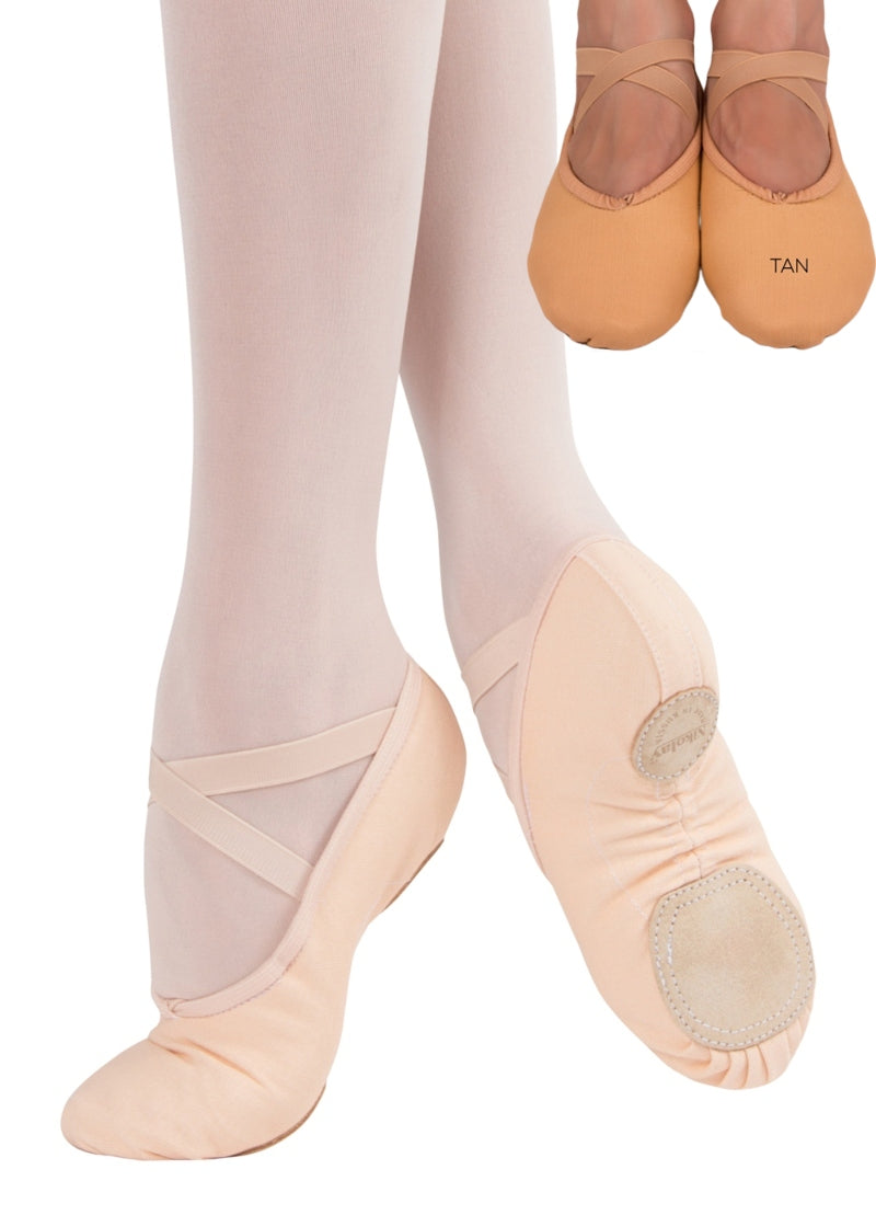 Tempo Split-Sole Canvas Ballet Shoe (Tan)