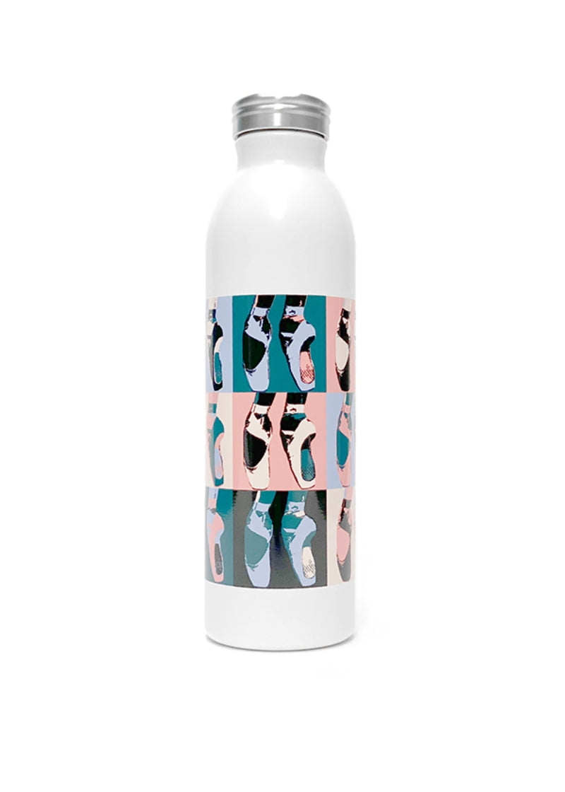 Ballet Pop Art Stainless Steel Water Bottle (White)